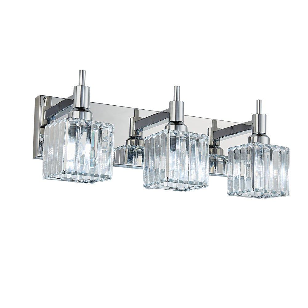 Pendantlightie-Modern Luxury Bathroom Crystal Wall Light-Wall Light-Chrome-4Lt