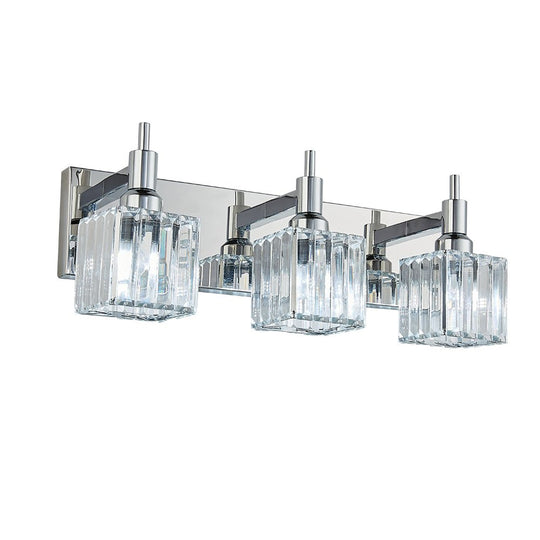 Pendantlightie-Modern Luxury Bathroom Crystal Wall Light-Wall Light-Chrome-4Lt