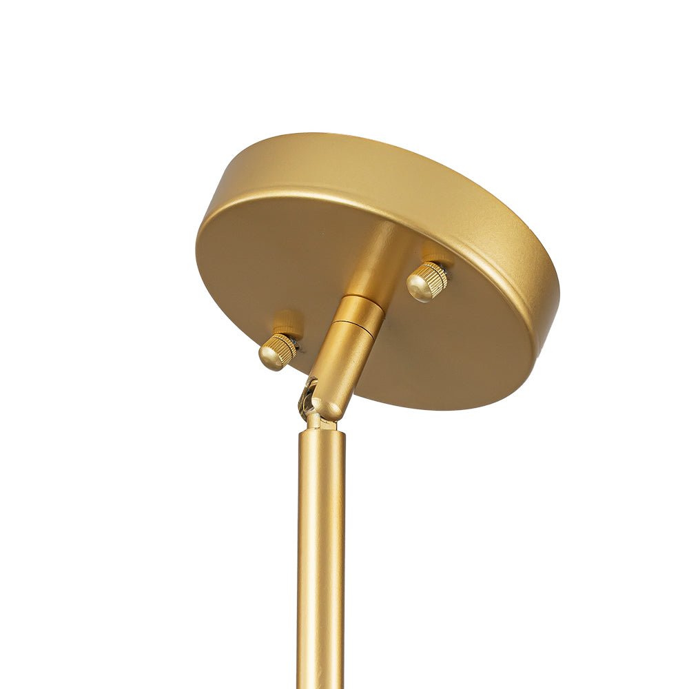 Pendantlightie - Modern Mid - Century 12 - Light Glass Globe Sputnik Chandelier - Chandeliers - Brass -