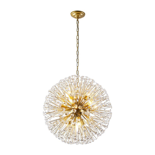 Pendantlightie - Modern Mid - Century 12 - Light Sputnik Crystal Firework Globe Chandelier - Chandeliers - Gold -