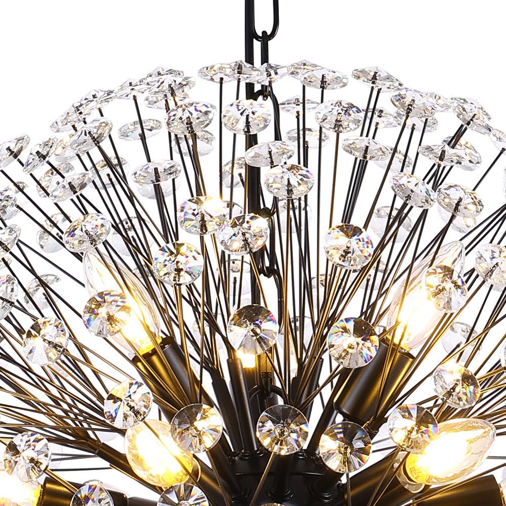Pendantlightie - Modern Mid - Century 12 - Light Sputnik Crystal Firework Globe Chandelier - Chandeliers - Gold -