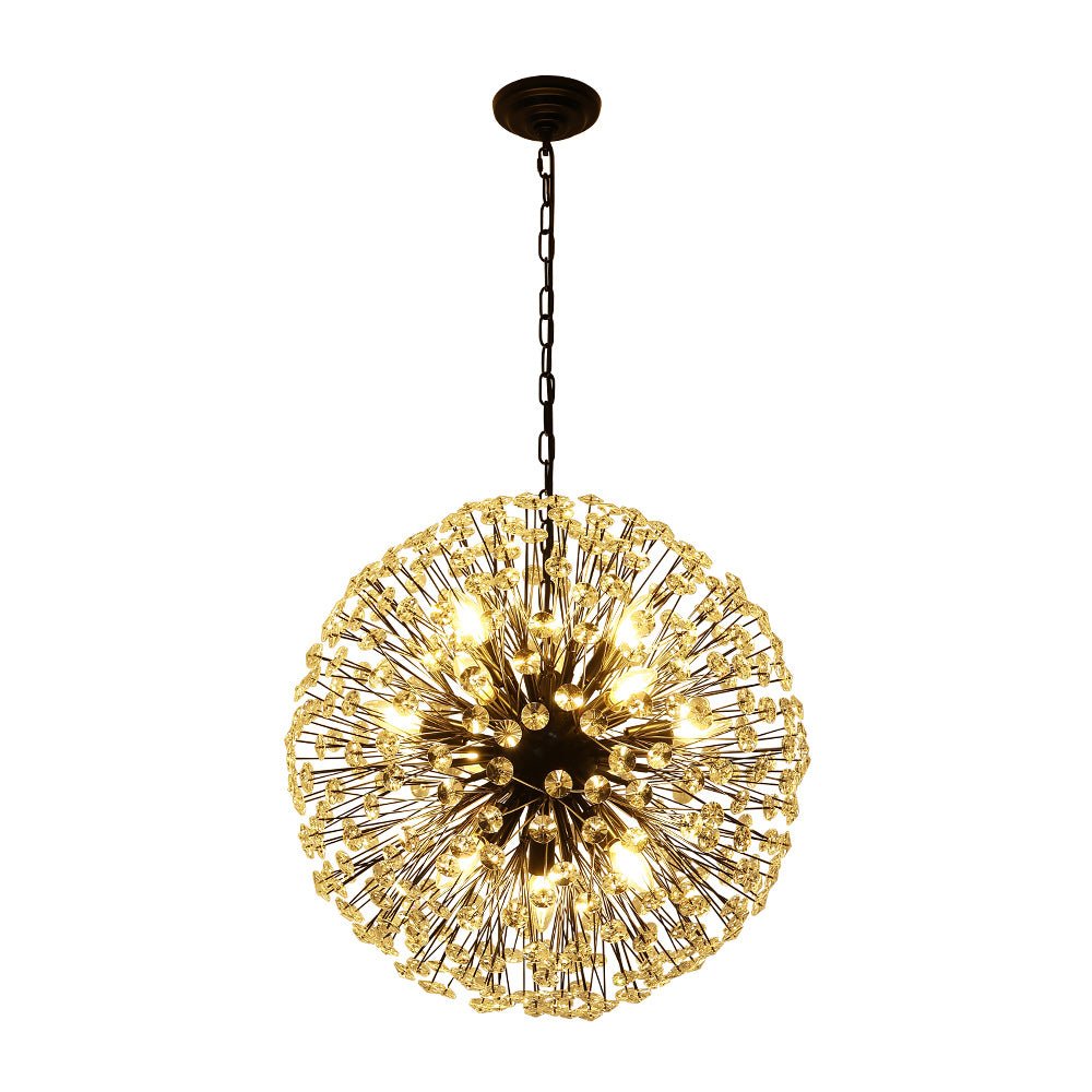 Pendantlightie - Modern Mid - Century 12 - Light Sputnik Crystal Firework Globe Chandelier - Chandeliers - Gold -