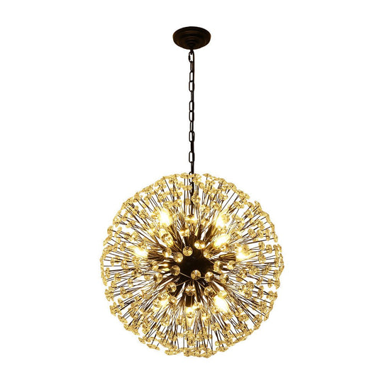 Pendantlightie - Modern Mid - Century 12 - Light Sputnik Crystal Firework Globe Chandelier - Chandeliers - Gold -