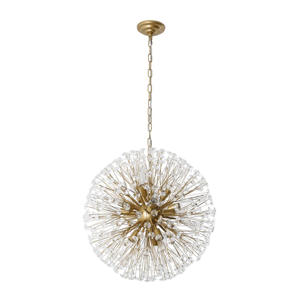 Pendantlightie - Modern Mid - Century 12 - Light Sputnik Crystal Firework Globe Chandelier - Chandeliers - Gold -