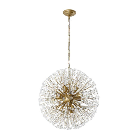 Pendantlightie - Modern Mid - Century 12 - Light Sputnik Crystal Firework Globe Chandelier - Chandeliers - Gold -