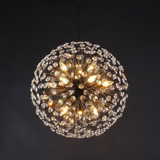 Pendantlightie - Modern Mid - Century 12 - Light Sputnik Crystal Firework Globe Chandelier - Chandeliers - Gold -
