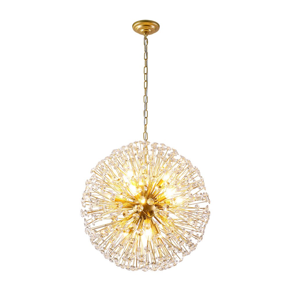 Pendantlightie - Modern Mid - Century 12 - Light Sputnik Crystal Firework Globe Chandelier - Chandeliers - Gold -