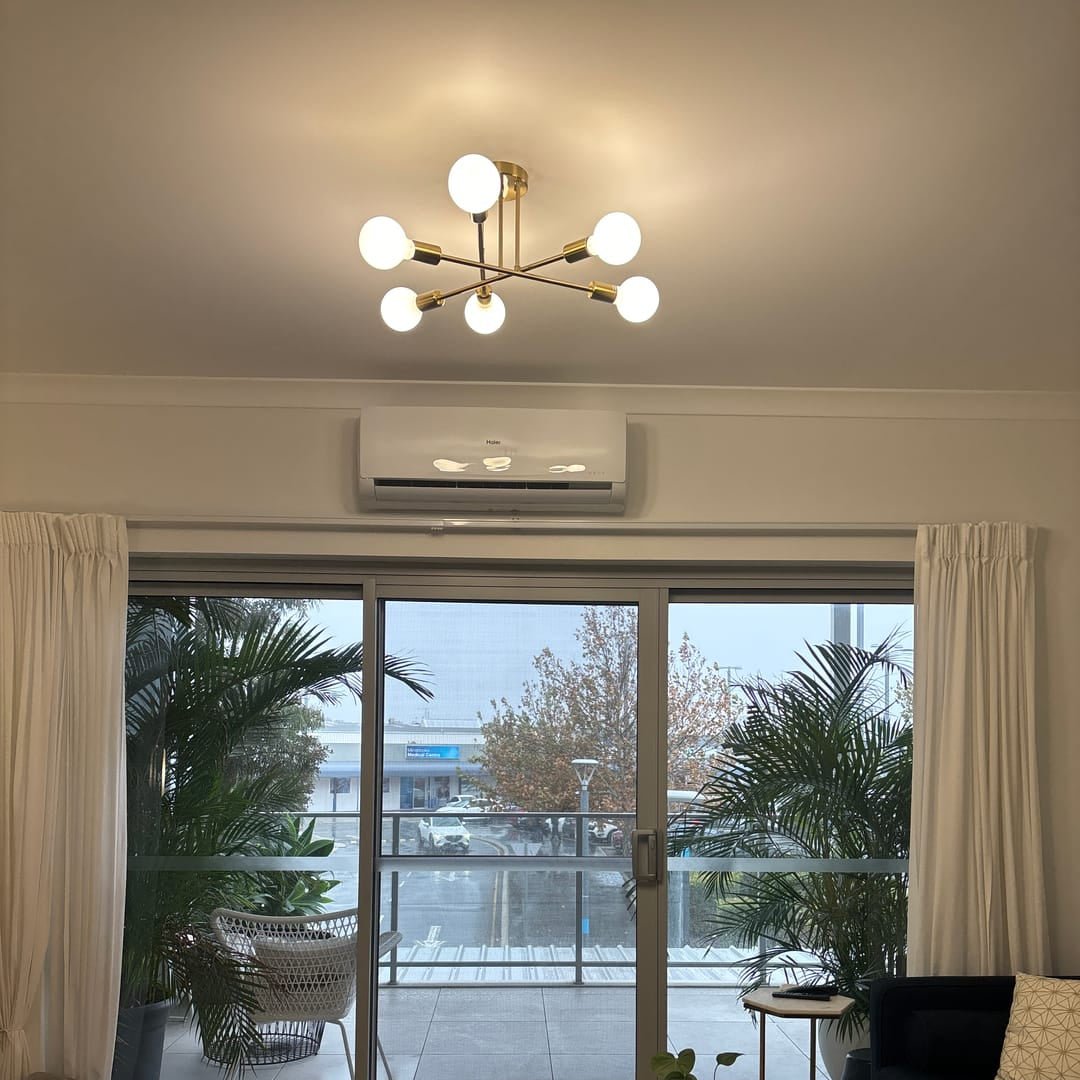 6 Light Modern Sputnik Semi Flush Mount Ceiling Light - Black Finish