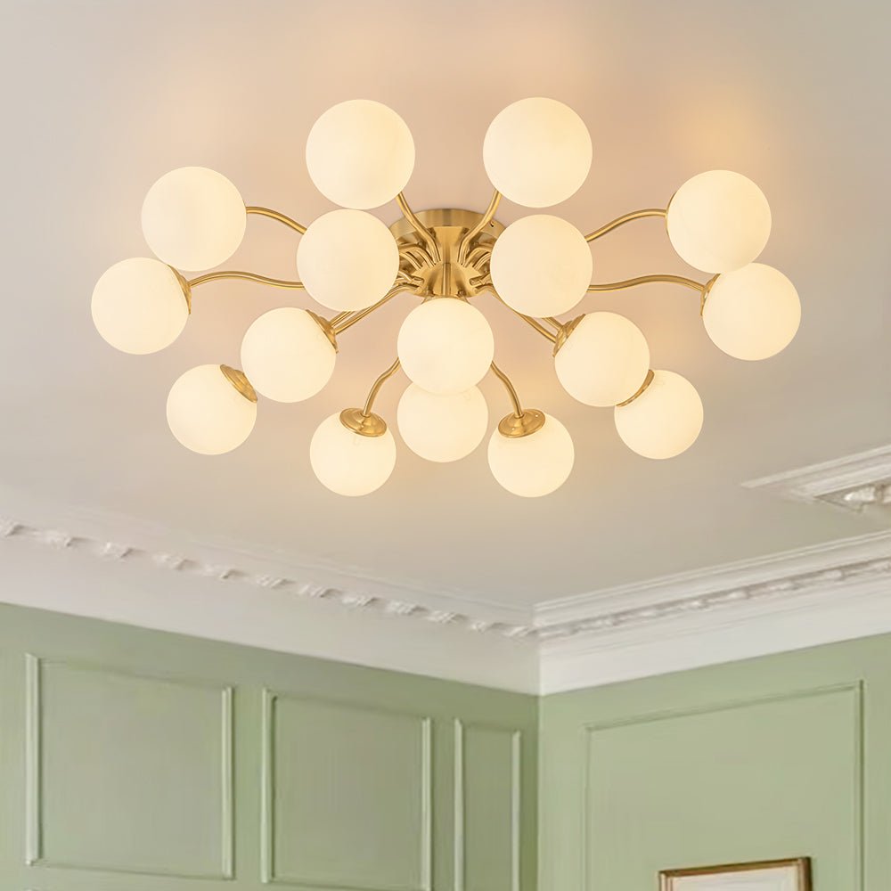 ﾀﾝｽ(No:1230255) Modern Mid-Century Sputnik Glass Globe Semi Flush 