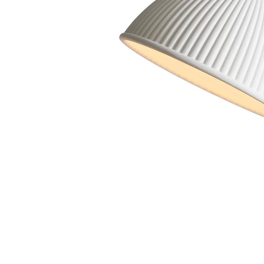 Pendantlightie-Modern Minimalist 1-Light Ribbed Resin Dome Pendant Light-Pendants-White-