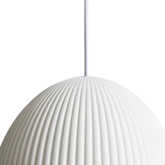 Pendantlightie-Modern Minimalist 1-Light Ribbed Resin Dome Pendant Light-Pendants-White-