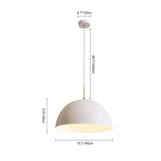 Pendantlightie - Modern Minimalist 1 - Light White Dome Pendant Light - Pendants - 15.7 in (40 cm) -