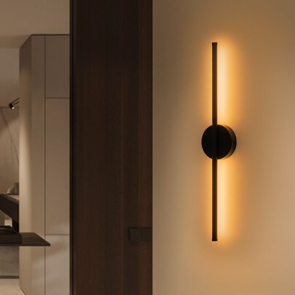 Pendantlightie - Modern Minimalist Strip Linear Led Wall Light - Wall Light - Black -