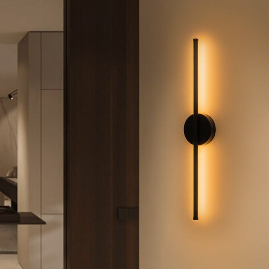 Pendantlightie - Modern Minimalist Strip Linear Led Wall Light - Wall Light - Black -