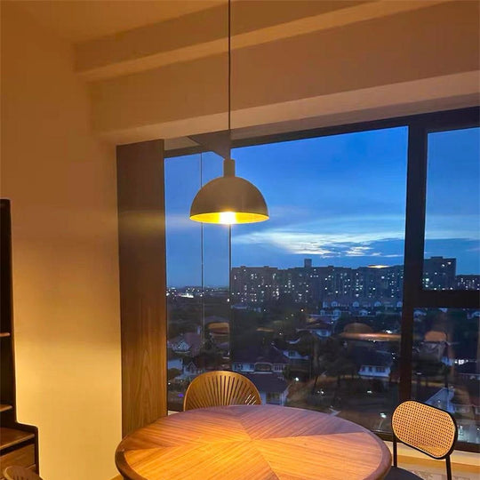 Mid-Century Modern Pendant Industrial Metal Dome Light