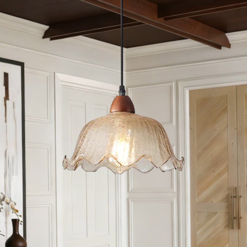 Pendantlightie - Modern Retro 1 - Light Flower Crackled Glass Pendant Light - Pendants - Small -