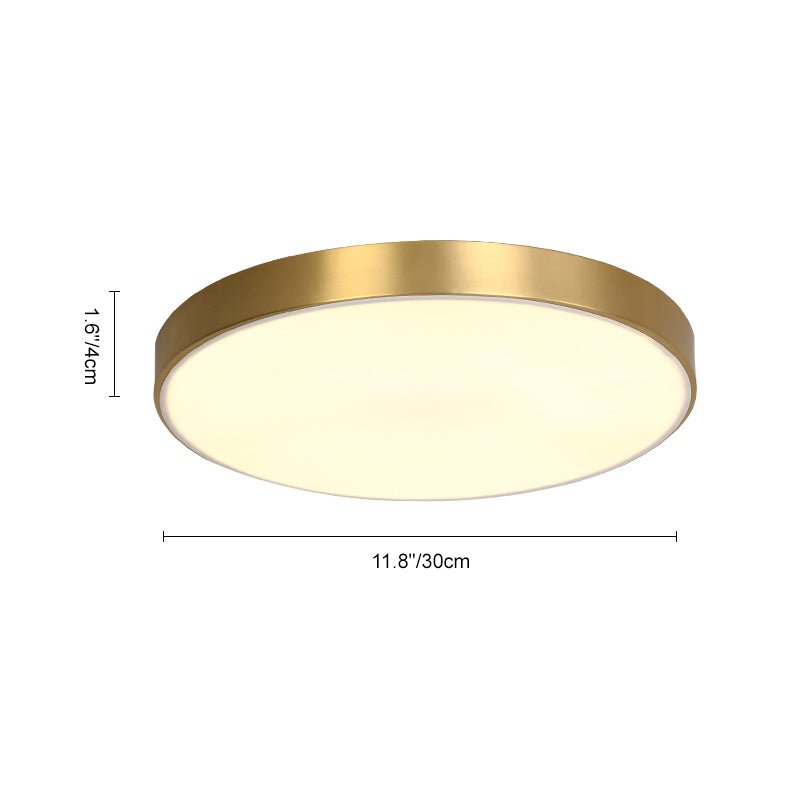 Pendantlightie - Modern Simplic Three - Color Dimmable LED Round Ceiling Light - Flush Mount - Gold -