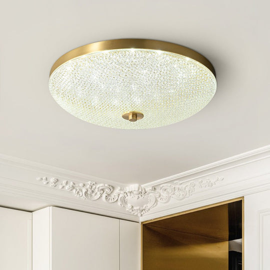 Pendantlightie-Modern Sparking Three-Color Dimmable Led Bowl Flush Mount Ceiling Light-Flush Mount-Brass-