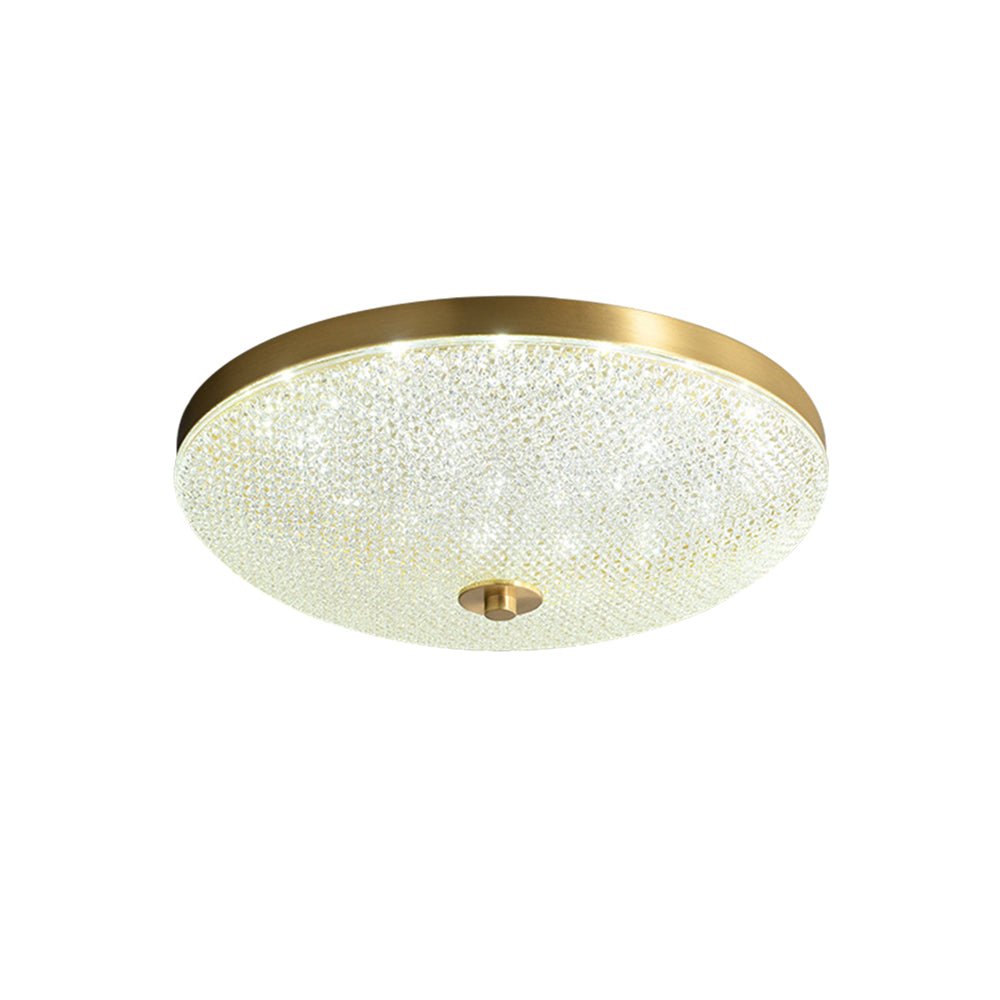 Pendantlightie-Modern Sparking Three-Color Dimmable Led Bowl Flush Mount Ceiling Light-Flush Mount-Brass-