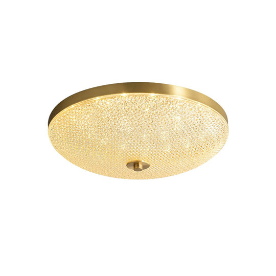 Pendantlightie-Modern Sparking Three-Color Dimmable Led Bowl Flush Mount Ceiling Light-Flush Mount-Brass-