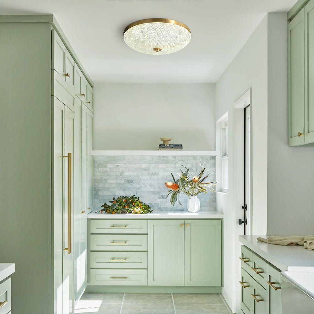 Pendantlightie-Modern Sparking Three-Color Dimmable Led Bowl Flush Mount Ceiling Light-Flush Mount-Brass-