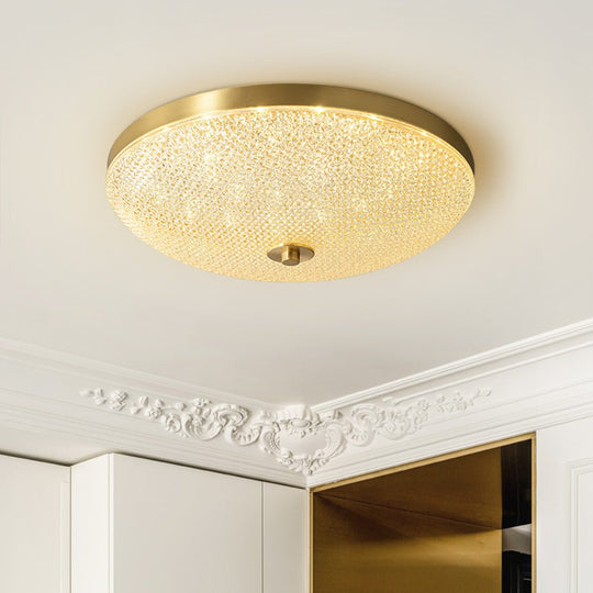 Pendantlightie-Modern Sparking Three-Color Dimmable Led Bowl Flush Mount Ceiling Light-Flush Mount-Brass-