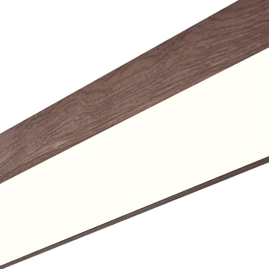Pendantlightie-Nordic 1-Light Oval Shape Led Ceiling Flush Mount With Wood Accent-Flush Mount-Cool White Light-Dark Brown