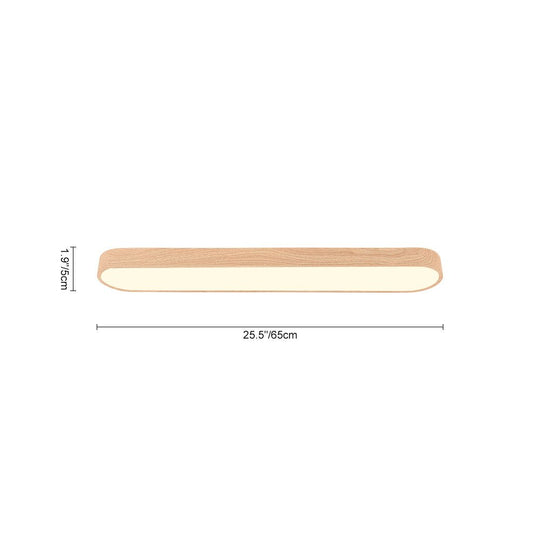 Pendantlightie - Nordic 1 - Light Oval Shape Led Ceiling Flush Mount With Wood Accent - Flush Mount - Cool White Light - Light Brown