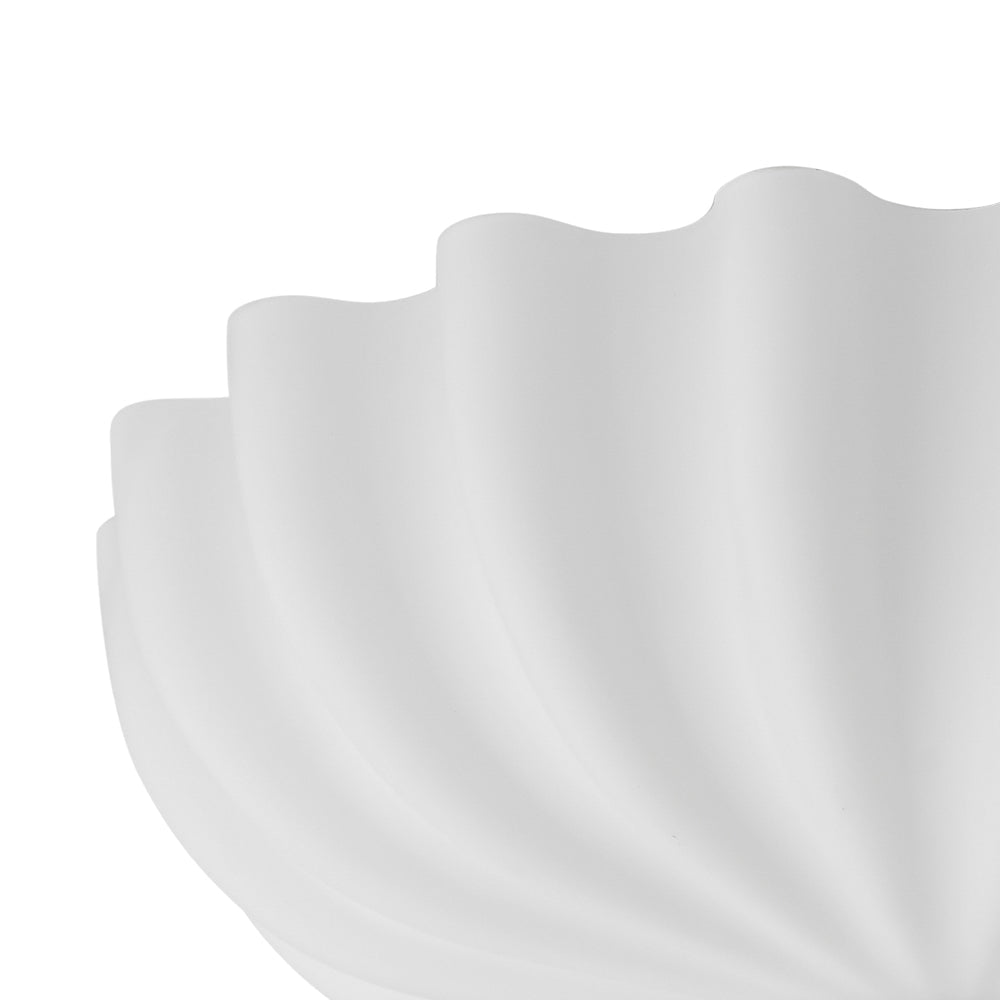 Pendantlightie - Nordic 3 - Light Cream Glass Flower Frosted Scalloped Semi Flush Mount - Semi Flush Mount - Gold -