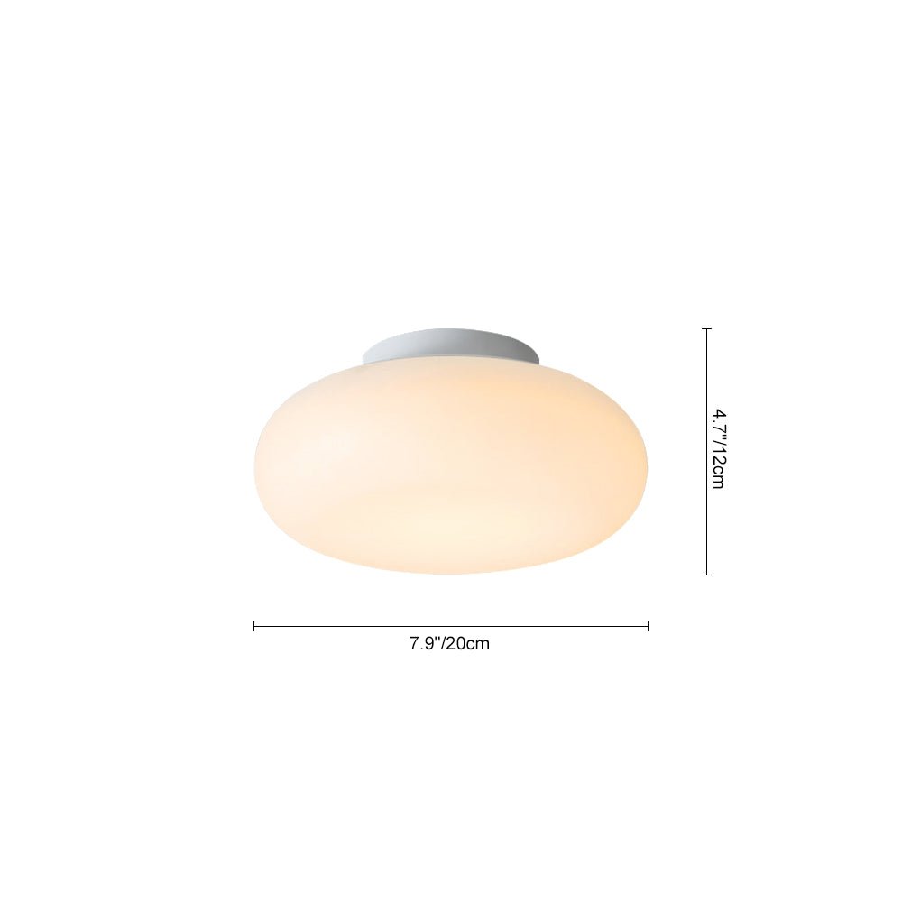 Pendantlightie - Nordic Cream Mushroom Three - Color Dimmable LED Semi Ceiling Light - Semi Flush Mount - Large -