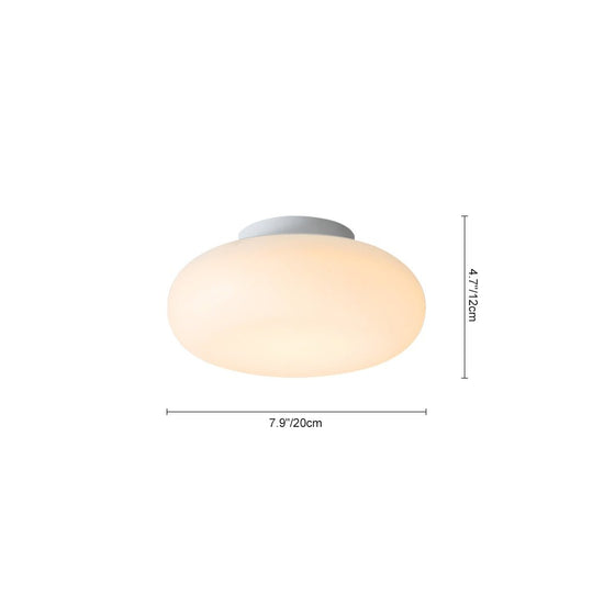 Pendantlightie - Nordic Cream Mushroom Three - Color Dimmable LED Semi Ceiling Light - Semi Flush Mount - Large -