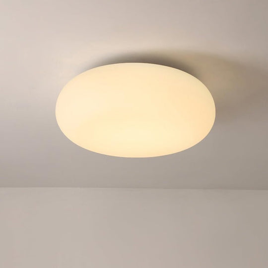 Pendantlightie - Nordic Cream Mushroom Three - Color Dimmable LED Semi Ceiling Light - Semi Flush Mount - Large -
