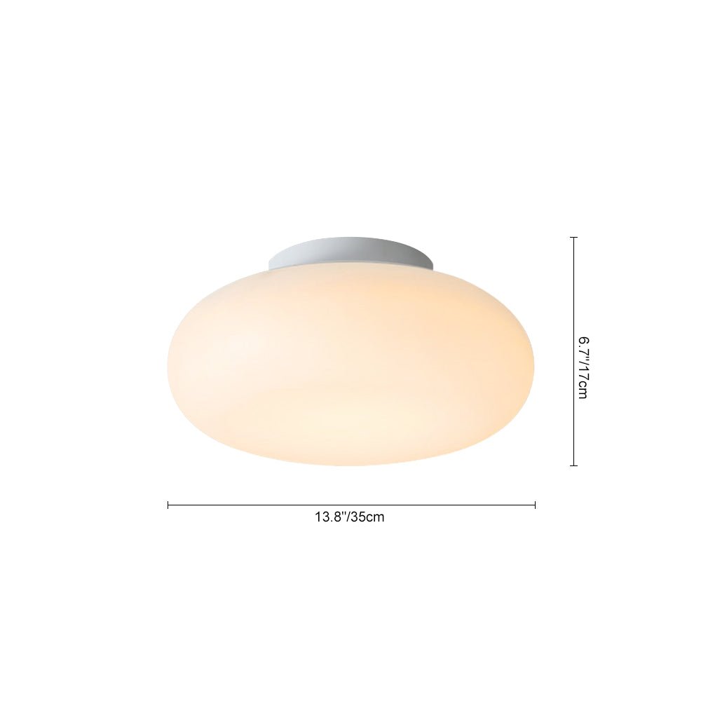 Pendantlightie - Nordic Cream Mushroom Three - Color Dimmable LED Semi Ceiling Light - Semi Flush Mount - Large -