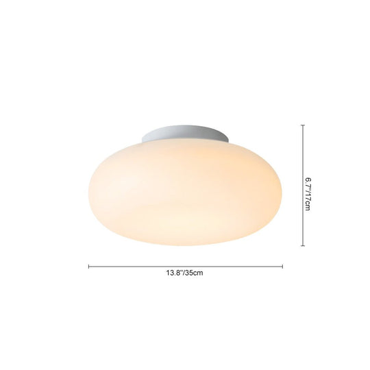 Pendantlightie - Nordic Cream Mushroom Three - Color Dimmable LED Semi Ceiling Light - Semi Flush Mount - Large -