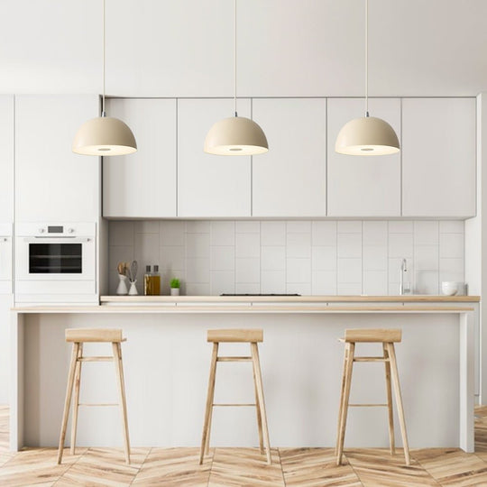 Pendantlightie-Nordic Dimmable 1-Light Led Dome Pendant Light-Pendants-White-