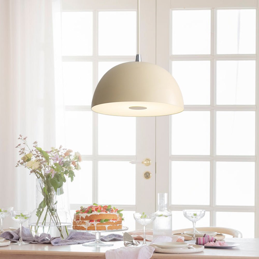 Pendantlightie-Nordic Dimmable 1-Light Led Dome Pendant Light-Pendants-White-