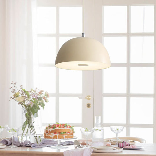 Pendantlightie-Nordic Dimmable 1-Light Led Dome Pendant Light-Pendants-White-