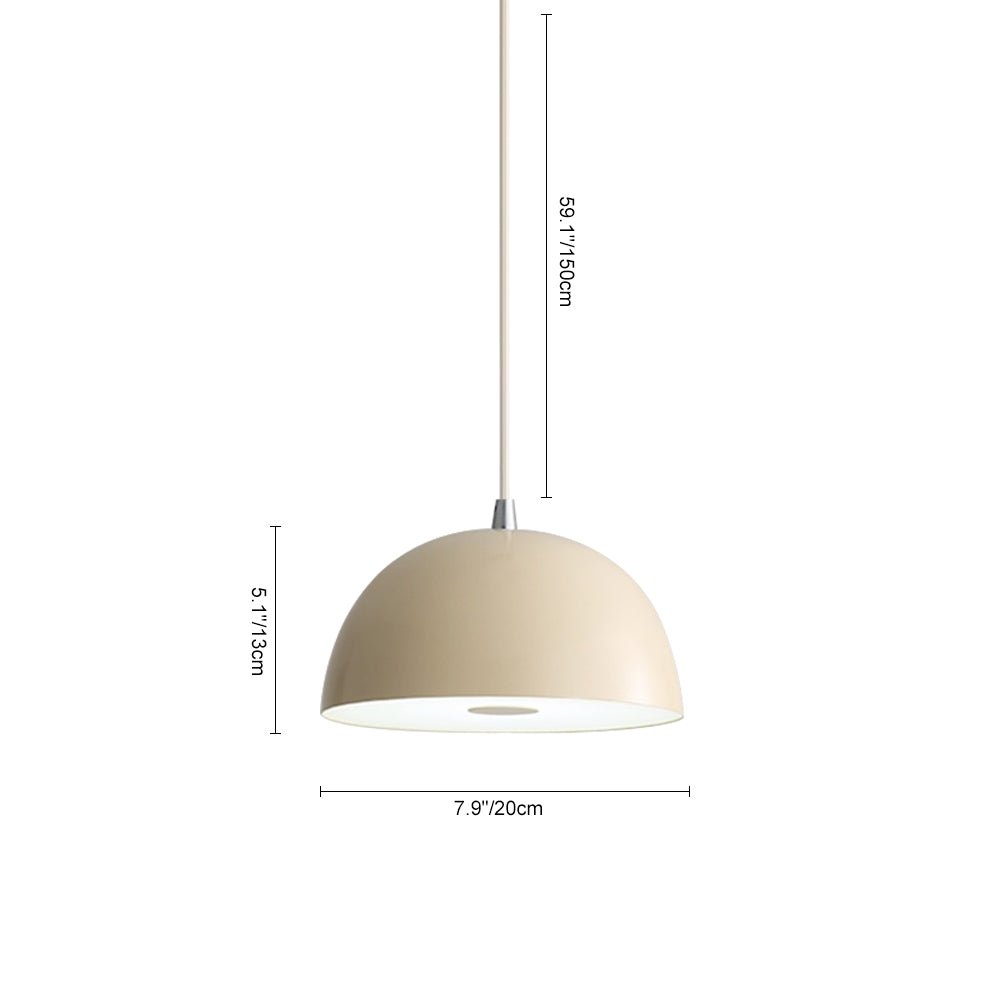 Pendantlightie-Nordic Dimmable 1-Light Led Dome Pendant Light-Pendants-White-