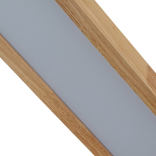 Pendantlightie-Nordic Dimmable Led Oval Wood Ceiling Light-Flush Mount-Dimmable With Remote Control-