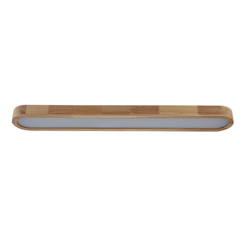 Pendantlightie-Nordic Dimmable Led Oval Wood Ceiling Light-Flush Mount-Dimmable With Remote Control-