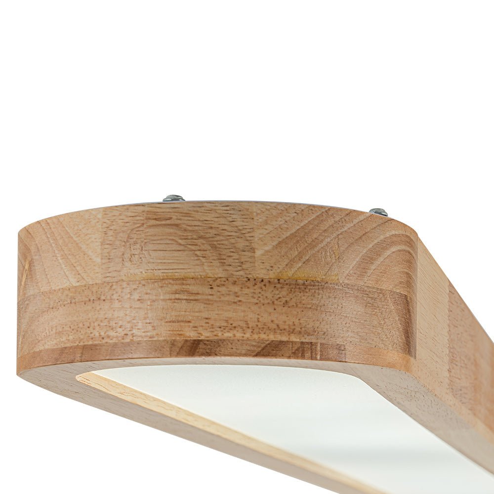 Pendantlightie-Nordic Dimmable Led Oval Wood Ceiling Light-Flush Mount-Dimmable With Remote Control-
