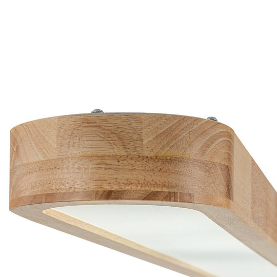 Pendantlightie-Nordic Dimmable Led Oval Wood Ceiling Light-Flush Mount-Dimmable With Remote Control-