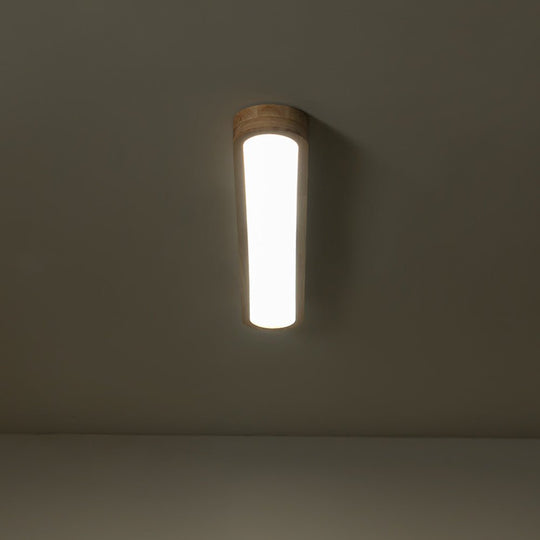 Pendantlightie-Nordic Dimmable Led Oval Wood Ceiling Light-Flush Mount-Dimmable With Remote Control-