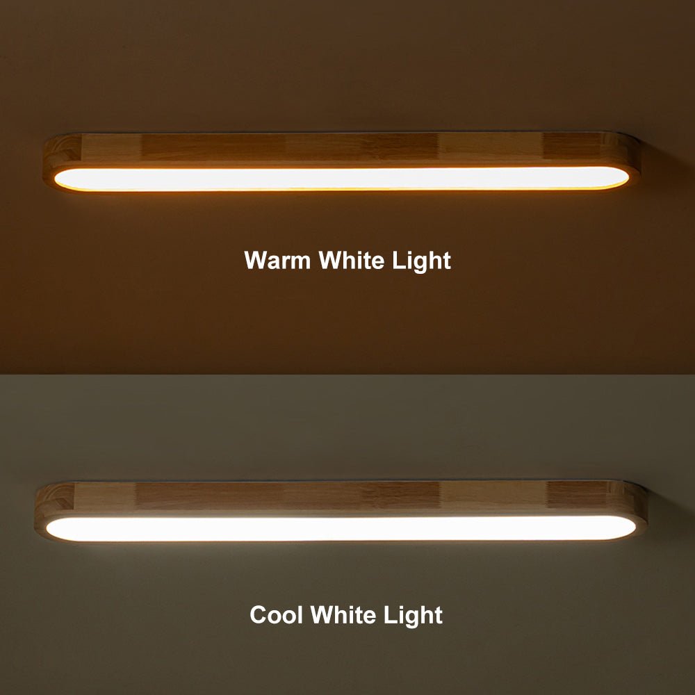 Pendantlightie-Nordic Dimmable Led Oval Wood Ceiling Light-Flush Mount-Dimmable With Remote Control-
