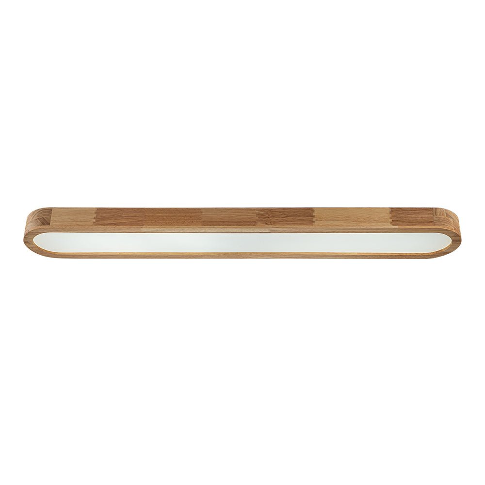 Pendantlightie-Nordic Dimmable Led Oval Wood Ceiling Light-Flush Mount-Dimmable With Remote Control-