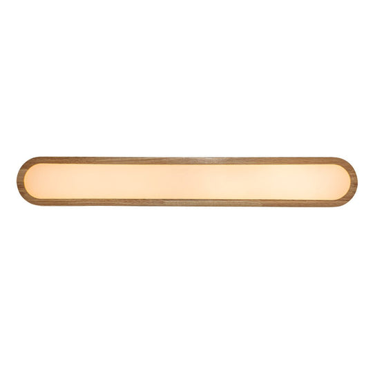 Pendantlightie-Nordic Dimmable Led Oval Wood Ceiling Light-Flush Mount-Dimmable With Remote Control-