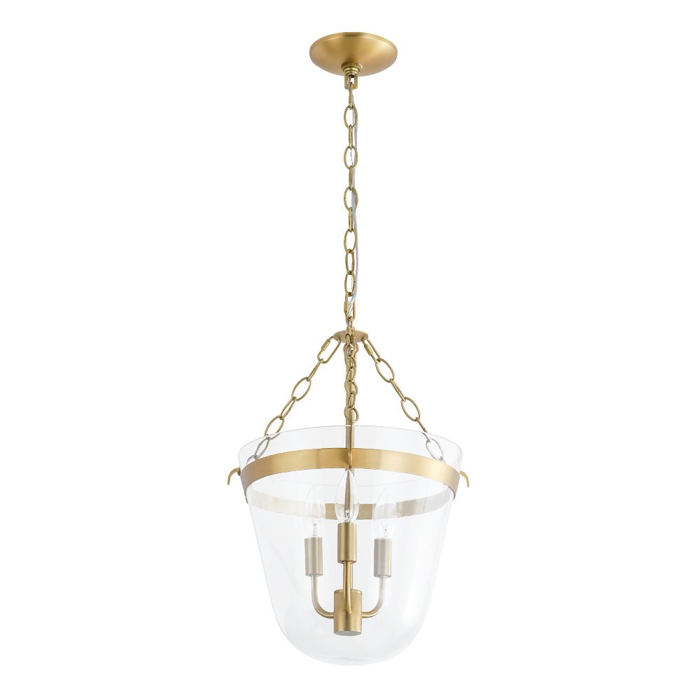 Pendantlightie - Retro 3 - Light Urn Lantern Glass Shade Ceiling Light - Semi Flush Mount - Black -