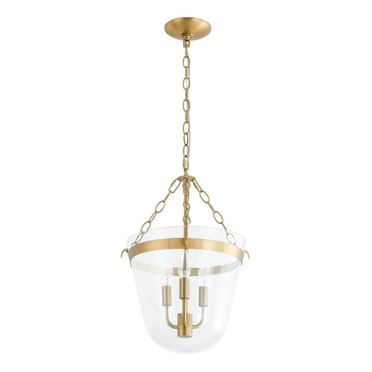 Pendantlightie - Retro 3 - Light Urn Lantern Glass Shade Ceiling Light - Semi Flush Mount - Black -