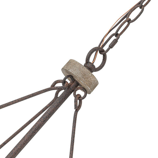 Pendantlightie - Rustic 3 - Light Open Cage Drum Farmhouse Wooden Lantern Pendant - Pendants - 3Lt -