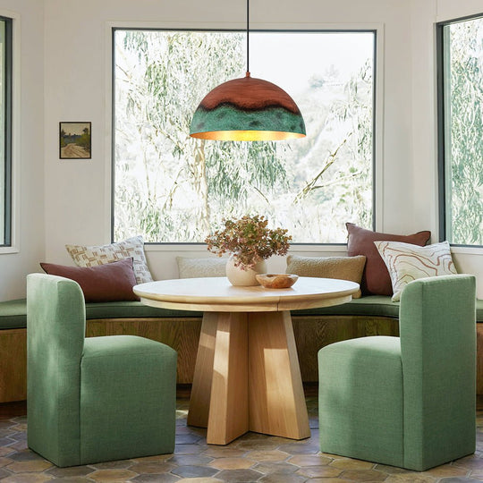 Pendantlightie - Rustic Farmhouse 1 - Light Copper And Green Paint Dome Pendant - Pendants - 23.6 in (60 cm) -